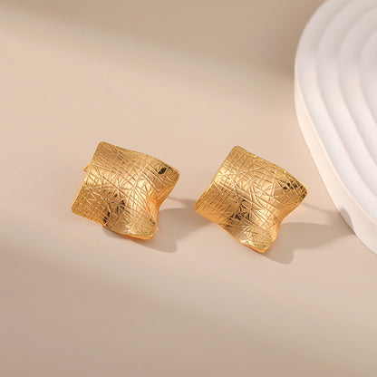 French Retro Irregular Stud Earrings