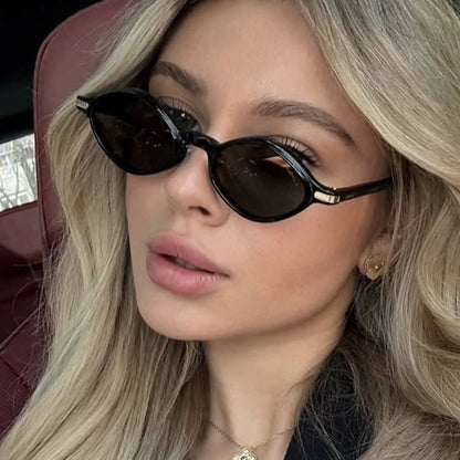 Polygonal Small-Framed Sunglasses